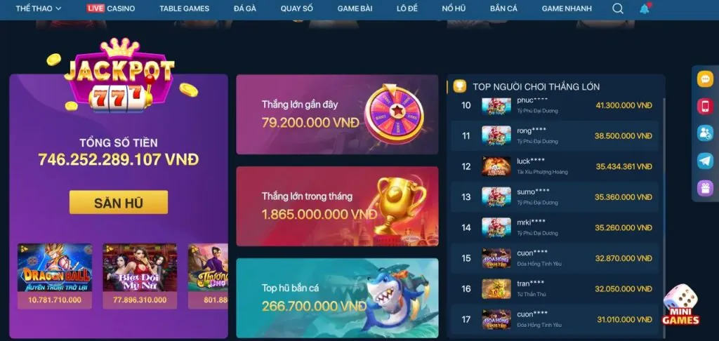 Hình ảnh minh họa dữ liệu hoạt động người dùng tự động thu thập bởi SP8 Casino